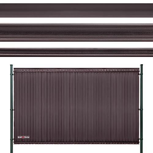 KOTARBAU® Sichtschutz für vertikale Paneele 122 x 125 cm Dunkelbraun PVC Zaunlatten für Paneele Sichtschutzzaun Schichtschutzleisten für Zaunpaneele Satz aus Kunststoff für Terrasse Garten Vertikale