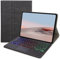 SFGO-AS - Custodia in pelle con tastiera Bluetooth retroilluminata ad albero con touchpad per Microsoft Surface Go 4/3/2/1 (nero + nero)