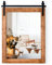 RELAX4LIFE Wandspiegel Holz, Rechteckiger Spiegel 76 x 55 cm, Badezimmerspiegel mit Tannenholz-Rahmen & Metallhalterung, Rustikaler Schminkspiegel für Wohnzimmer Schlafzimmer Badezimmer & Flur (Braun)