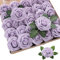 Aolytech Künstliche Blumen Rosen, 50 Real Touch Gefälschte Schaumrosen Hochzeit Dekorationen Brautstrauß Valentinstag Muttertag Babyparty (Helllila)