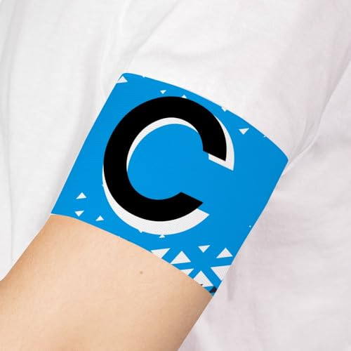 Wanapix | Kapitänsbinde Personalisierte | Armbinde mit Wappen/Foto | Armband für Fußball/Sportarten | Elastic - 37 x 8 cm (Erwachsener) | Blau