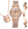 OLEVS Uhren, die Geschenke für Frauen, Uhren-Halskette, Armband-Set, 3-teilig, für Mutter, Frau, Freundin, G9942 - 3-teiliges Set - Bohrfläche, Klassisch