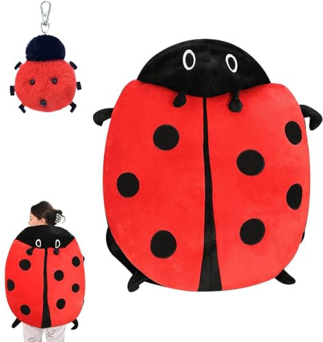 Pnedeodm Luvvybug Wearable Plush, Giant Wearable Ladybug Pillow, Ladybug Wearable Pillow, Removable Oversized Ladybug Decorative Pillows (60cm/23.6in)