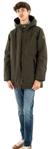 Kaporal Homme_Parent, Veste, Coupe Regular, Manches Longues, Col Capuche, Modèle Reyo, Couleur Dark Khaki, Taille XL