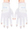 YaoFafa2178 1 Paar Damen Golfhandschuhe, Fingerlose, Atmungsaktive Golfhandschuhe, Sonnenschutz Touchscreen Fäustlinge, Sporthandschuhe für die Linke und Rechte Hand,White,L(Length19cm)