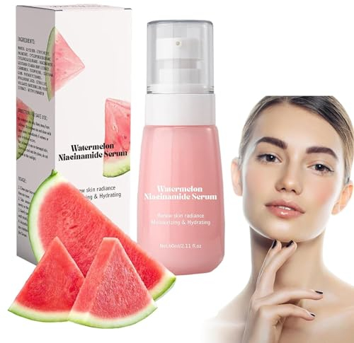 Watermelon Dew Drops,Watermelon Glow Niacinamide Dew Drops Serum,Watermelon Glow Nicotinamide Moisturizing Serum, Watermelon Brightening Essence Facial Serum & Priming Liquid Highlighter (1 Pcs)