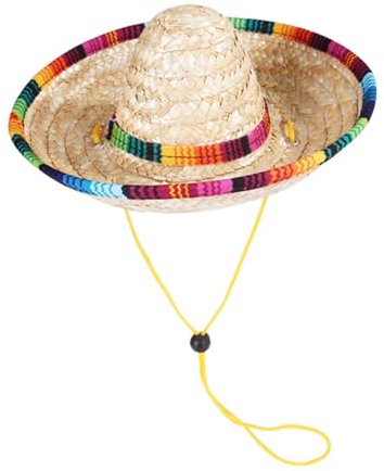-Sombrero-Haustierhut, verstellbar, mexikanischer Strohhut, Partyzubehör, Mütze, Hund, Sombrero-Hut, Fiesta, Karneval, lustige, mexikanische -Hüte für Fiesta, Karneval, mexikanische