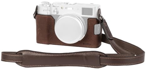 SMALLRIG Half Leather Case Kit X100VI Halbledertasche Set mit Schultergurt, Kamera Halbledertasche im Retro-Stil aus Leder mit Rahmen aus Aluminiumlegierung nur für FUJIFILM X100VI (Braun) - 4699