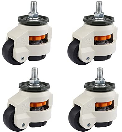 YRTHFJTJ Lenkrolle, 4 Stück Nivellierrollen, 60S-Gewinde, M12-Maschine, robust, 800 kg, einziehbarer Nivellierwirbel for Möbel, Werkbank, Schweißtisch