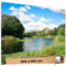 TRIOSK Sichtschutz Garten Deko Zaun Plane Blickdicht groß mit Zaunblende Motiv Flusslauf Ufer Wiese Wasser für Zaunelement Doppelstabmatten Stabmattenzaun Gartenzaun PVC 250x180 cm