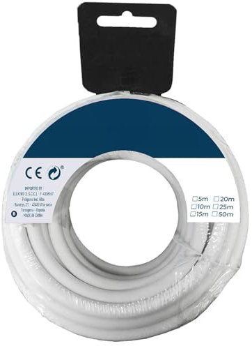 Manguera tubular blanca 2x1mm, 10m, perfecta para riego y limpieza. Flexible y durable, facilita el uso y almacenamiento. Su color blanco permite una identificación rápida y sencilla.