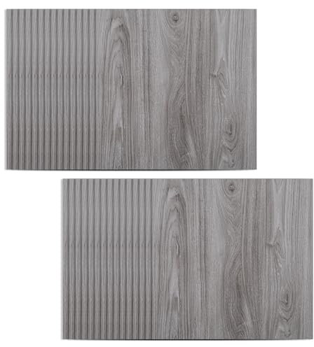 24pcs Vinyl Floor Tiles, Self Adhesive Peel and Stick Wood Effect Flooring, Waterproof for Kitchen Bathroom Living Room (Light Gray)