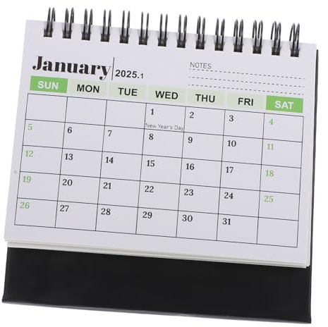 NUOBESTY Tischkalender 2025 Kleiner Stehkalender Monochrom Retro Planer Tageskalender Büro Schreibtisch Zubehör