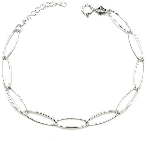 MASBARATA PULSERAS ESLABONES EN PLATA DE LEY (OVALADO GRANDE)