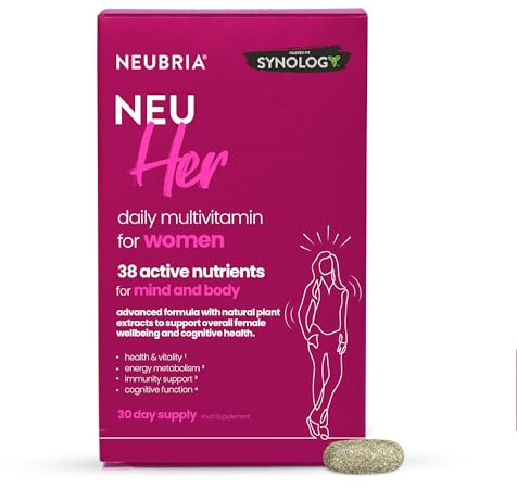 NEUBRIA NEU HER Multivitamin for Women – 38 Nutrients, Iron Tablets, Zinc, Vitamin D3 K2, B12, Biotin, Vitamin B Complex, Botanical Extracts, Hormone Balance, Energy & Cognitive Support, 30 Tablets
