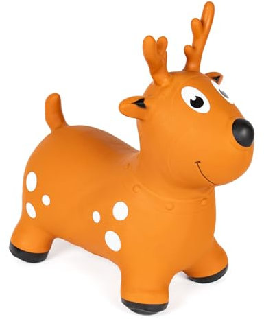 Curvaso Animal Bouncy Hopper with Pump for Kids Inflatable Ride-On Toys Gift, Indoor & Outdoor, Rudolph the Reindeer