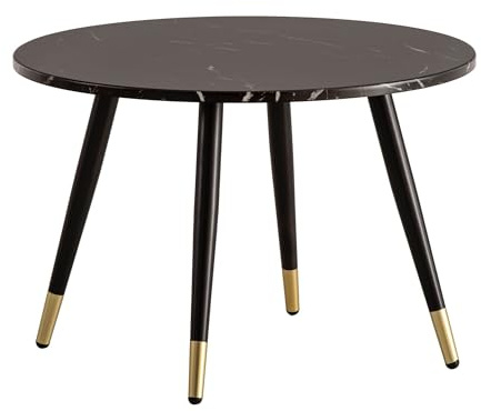 Wohnling Couchtisch 60x60x41 cm Schwarz Marmor-Optik mit Metallgestell | Wohnzimmertisch mit robusten Metallbeinen, Sofatisch modern, Kaffeetisch pflegeleicht, Platz für Deko und Zeitschriften