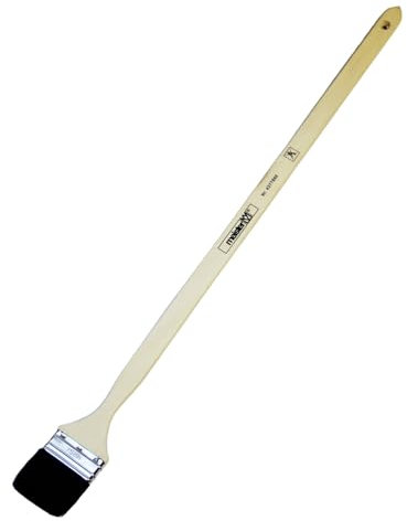 sopomarkt24 Malerpinsel 75mm Holzstiel 82,5cm – Farbpinsel für Fassaden, Heizkörper und Wände, Schwarze Naturborsten, Unlackierter Pappel-Weichholz-Stiel, Aufhängeloch, Metallring
