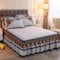 AMDXD 180x220cm Bett Volant Dünn, Spitze Bettrock Rüschen Einfarbig Grau Faltenresistent und Ausbleichen, Baumwolle Betttuch Unterbett als Schutz für Boxspringbett & Topper