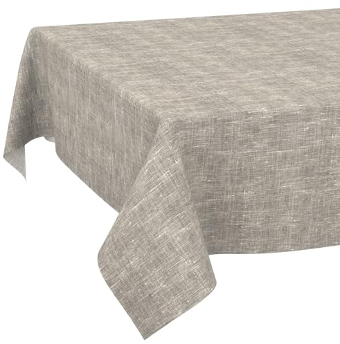 Tischdecke abwaschbar Tischtuch Tafeldecke Tischwäsche Leinen Baumwolle Leinenoptik Wasserdicht Pflegeleicht Fleckenschutz 160x100cm Grau