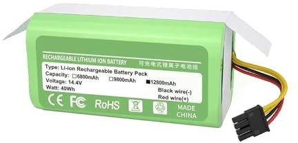 Zhyepou Batería de Iones de Litio de 14,4 V y 2600 mAh. Compatible con la batería del Robot Aspirador Cecotec Conga 1290 1390 1490 1590(9800mAh)