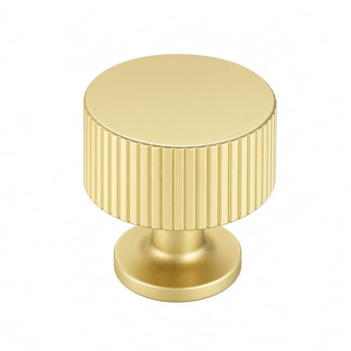 Goldenwarm 4pcs Gold Cabinet Knobs Gold Drawer Knobs Cabinet Hareware (1-1/8x1-1/8), Aluminum Alloy Single Hole