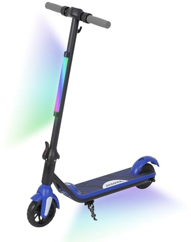 KHHK Elektroroller für Kinder von 6-12 Jahren, 6'' Faltbarer Elektroroller mit max. Geschwindigkeit 12 km/h, LED Farblichter & Display, Reichweite 5-8 km, Kinderroller mit Doppelbremssystem