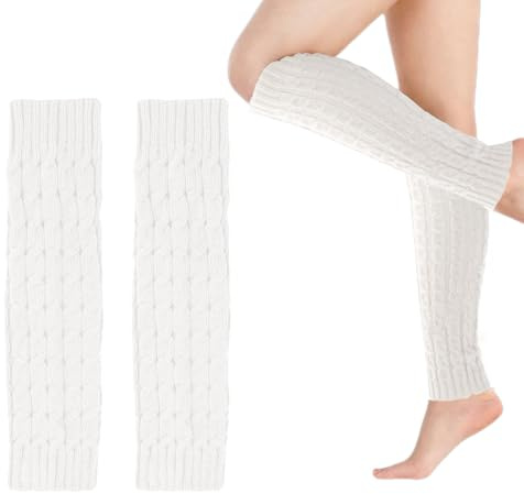 Vernerth Leg Warmers – Women’s Winter Knit Boot Cuffs, Soft & Stretchy Knee Warmer Socks, Crochet 80s 90s Retro Style Leg Warmers for Ballet, Dance, Yoga, Skating & Cold Weather Fashion