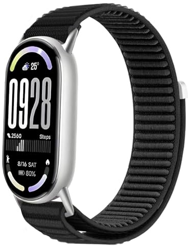 ZOCOVIN Nylon Armband Kompatibel mit Xiaomi Mi Band 8/9/10 Armband, Verstellbares Soft Sport Trail Loop Ersatzarmband für Xiaomi Mi Band 10/9/8 Damen Herren