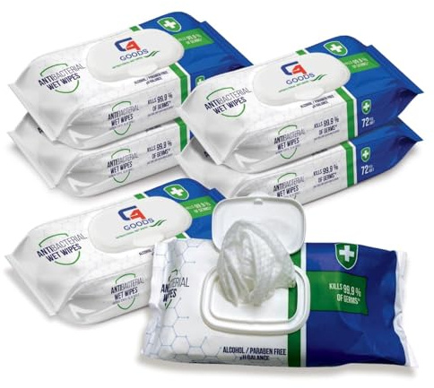 G4GOODS Adult Body Cleansing Wipes 6 Packs (432 Wipes) Large Antibacterial Rinse-Free Bathing Wipes, Fragrance-Free & Hypoallergenic Wet Wipes for Seniors, Incontinence, Travel & Bed Bath Care