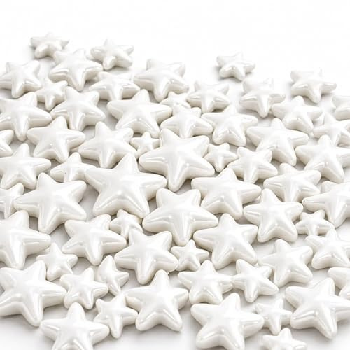 Edible White Star Sprinkles 100g | Edible Star Sprinkles for Cake Decorating, Cookies & Cupcakes |White Sugar Sprinkles for Wedding, Birthday & Dessert Toppers (White Star Sprinkles)