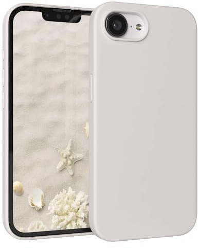EAZY CASE Premium Silikon Hülle für iPhone 16e - Handyhülle, Stoßfest, Schutzhülle mit Kameraschutz, Kratzfester weicher Mikrofaser-Innenfutter, Slim Liquid Silikon Cover Case Bumper - Taupe Beige