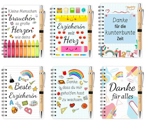 LIHIQIYA Abschiedsgeschenk Kindergarten Spirale Notizblock Kugelschreiber