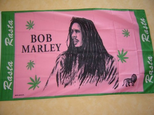 Fahnen Flaggen BOB MARLEY rosa 150 x 90 cm Fahne Flagge