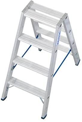 Stufen-DoppelLeiter, (Alu), Arbeitshöhe 2,7 m,Leiternhöhe 0,95 m, Stufenanzahl 2x4, Gewicht 5,1 kg