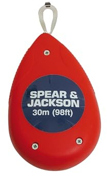 Spear & Jackson COSMOSABS Cosmos ABS Plastic Chalk Line - Durable ABS Plastic Case - 30m Double Twisted Poly Cotton Line - 4-to-1 Rewind for Fast Line Storage - Capacity 100gm