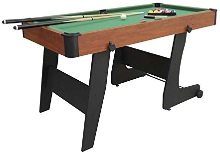 Devessport - Mesa de Billar plegable 152-Fácil montaje - Incluye todos los accesorios para poder jugar - Patas reforzadas para mayor estabilidad-Ideal para jugar con amigos-Medidas: 152 x 76 x 78 Cm