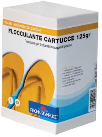 Lapi 1 kg Flocculant en cartouches ou chaussettes. Lot de 8 chaussettes de 125 g. Pour une eau de la piscine cristalline. Fabriqué en Italie par une entreprise certifiée