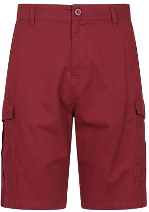 Mountain Warehouse Lakeside Mens Cotton Cargo Shorts Burgundy W32