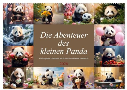 Die Abenteuer des kleinen Panda (Wandkalender 2026 DIN A2 quer), CALVENDO Monatskalender: Inspirierende Bilder eines kleinen Pandas für jeden Tag des Jahres (CALVENDO Tiere)