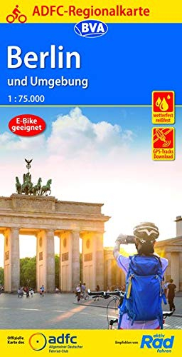 ADFC-Regionalkarte Berlin und Umgebung, 1:75.000, mit Tagestourenvorschlägen, reiß- und wetterfest, E-Bike-geeignet, mit Knotenpunkten, GPS-Tracks Download (ADFC-Regionalkarte 1:75000)
