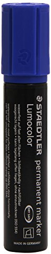 STAEDTLER 388-3 Lumocolor Marker, circa 2 - 12 mm, permanent, blau | Extra breit, wisch- & wasserfest, schnelltrocknend – für Oberflächen – Art.-Nr. 388-3