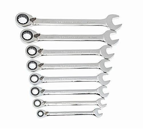 GearWrench 8 Pc. 12 Pt. Reversible Ratcheting Combination Wrench Set, Metric - 9543
