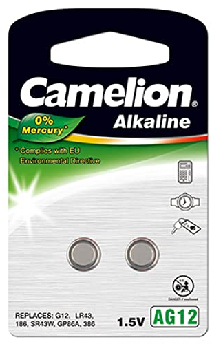 Camelion Knopfzelle AG12 2er Blister, Alkaline, 1,5V