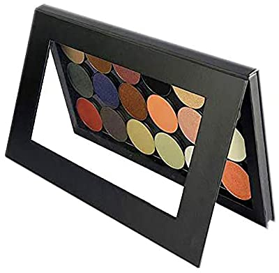 Coosei Magnetische Make-up-Palette für Lidschatten, einschichtige magnetische Lidschatten-Palette, leere Palette, transparentes Fenster, schwarze große Make-up-Palette