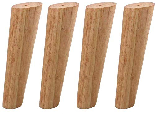 4x Massive Eiche Sofabeine Möbelfüße,Schräg Konisch Tischbeine,Ersatz Bettfüße Möbelbeine,Couch TV Schrank Ottoman Loveseat Kommode Stuhl Beine,Holzfarbe,mit Montageplatte & Schrauben (60cm/23.6)