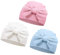 VUCDXOP Neugeborenes Baumwolle Mütze Babymütze Niedlichen Bogen Baumwolle Beanie Hut Unisex Kleinkind Turban Hut für Baby 0-3 Monate, 3er-Pack