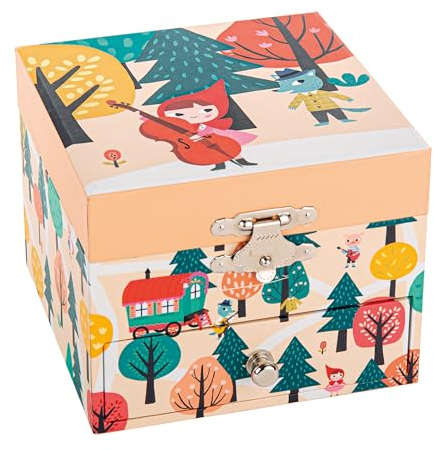 TROUSSELIER - Rotkäppchen - Schatzkiste & Musikschmuck - Spieluhr - Ideales Kindergeschenk - Musik Wiegenlied von Schubert - Farbe Multicolor