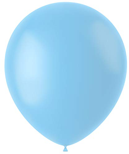 Folat 19651 - Latex Luftballons Oval - hellblau matt - 33cm - 100 Stk.