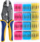 haisstronica Crimping Tool for Heat Shrink Connectors HS-8327 with 200PCS Marine Grade Heat Shrink Butt Connectors of Tinned Red Copper AWG 20-10
